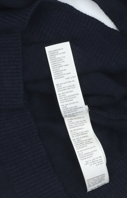 FatFace Boys Navy & Rust Striped Jumper Crew Neck 6-7 Years Cotton Wool