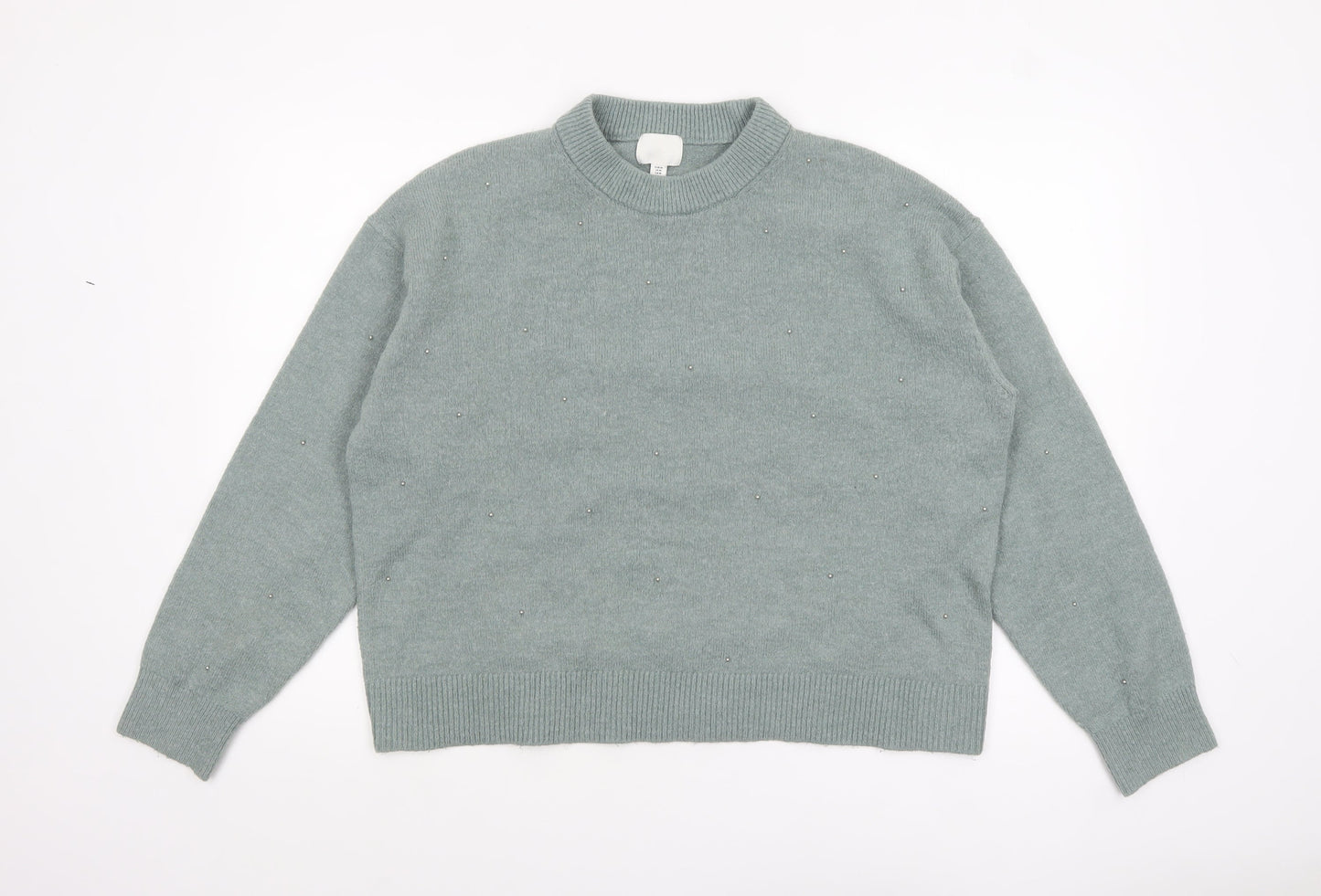Womens UK Size 12 H&M Green Pullover Jumper