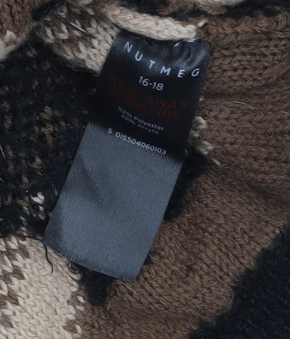 Nutmeg Women's Black Christmas Reindeer Pullover Jumper Size 16-18