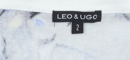 Leo & Ugo Women Beige Floral V-Neck Henley Knit Jumper M