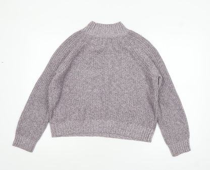 Fat Face Women's Purple High Neck Chunky Knit Jumper Size 10