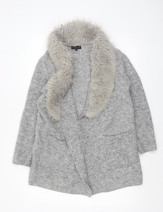 Womens UK Size 14 F&F Grey Cardigan Jumper