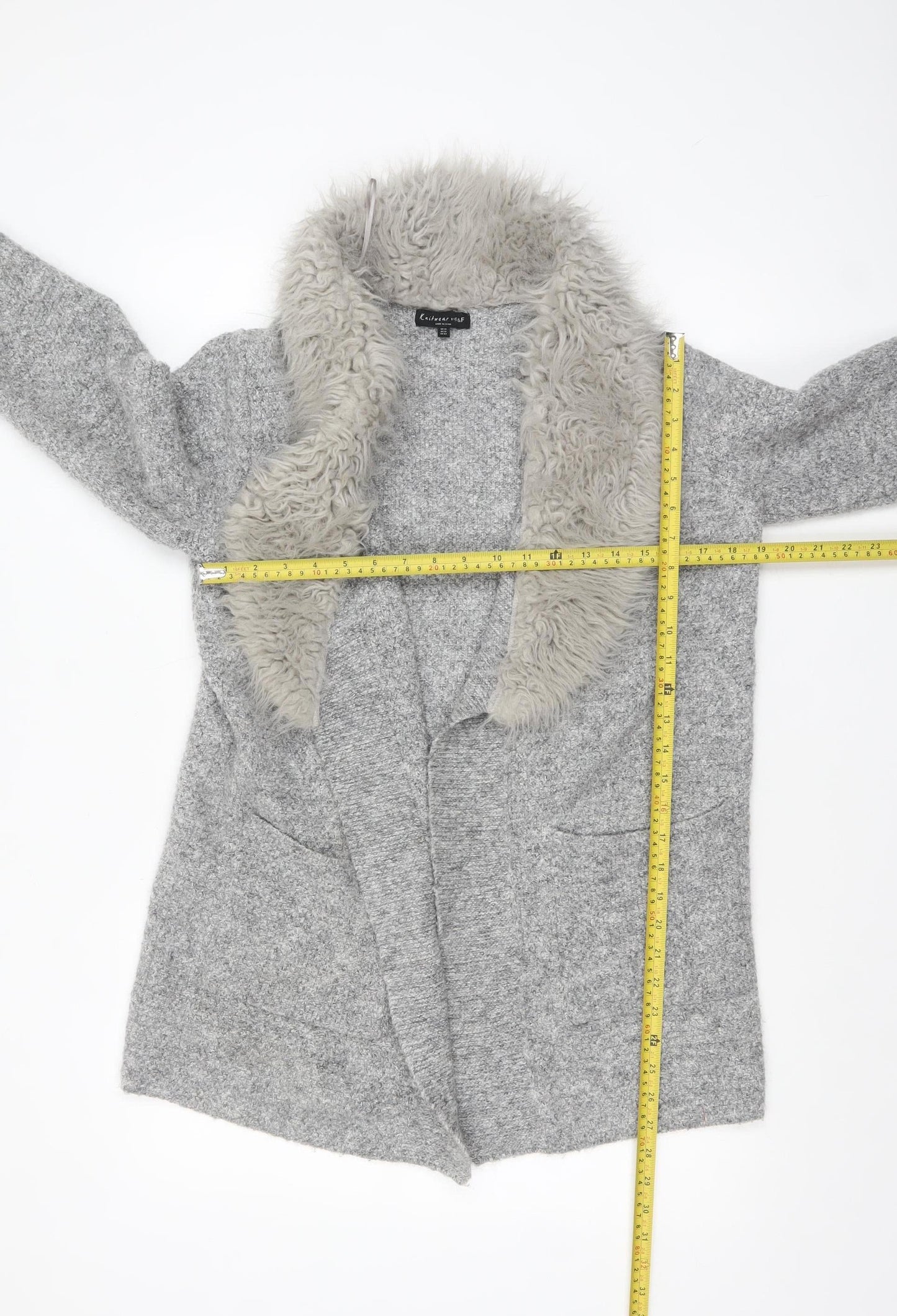 Womens UK Size 14 F&F Grey Cardigan Jumper