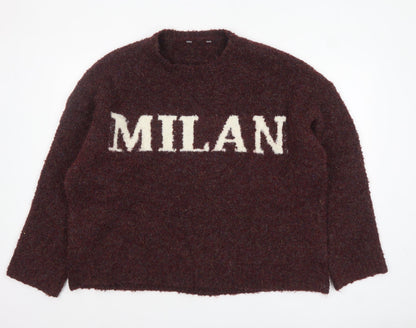 Nutmeg Womens Brown 'MILAN' Pullover Jumper Size 20 Plus Knit Wool Blend