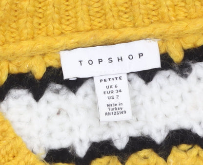 Womens UK Size 6 Topshop Multicoloured Pullover Jumper