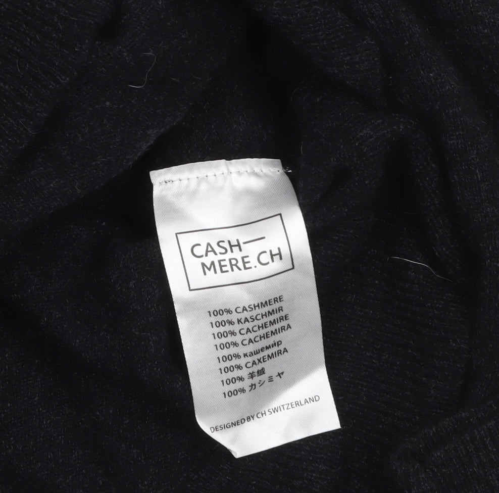 Mens UK Size 2XL CASHMERE.CH Black Full Zip Jumper