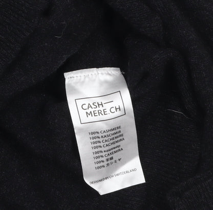Mens UK Size 2XL CASHMERE.CH Black Full Zip Jumper