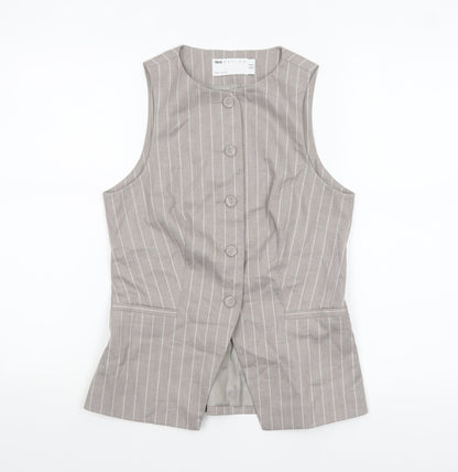 ASOS DESIGN Women’s Grey Pinstripe Waistcoat UK 8 Tailored Fit