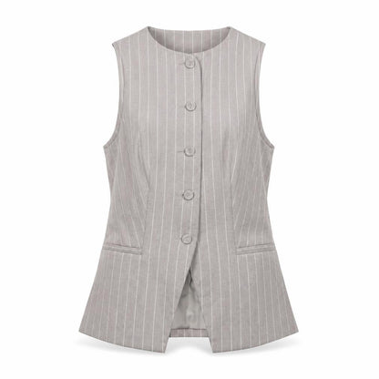 ASOS DESIGN Women’s Grey Pinstripe Waistcoat UK 8 Tailored Fit