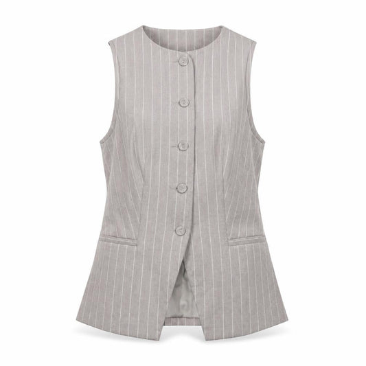 ASOS DESIGN Women’s Grey Pinstripe Waistcoat UK 8 Tailored Fit