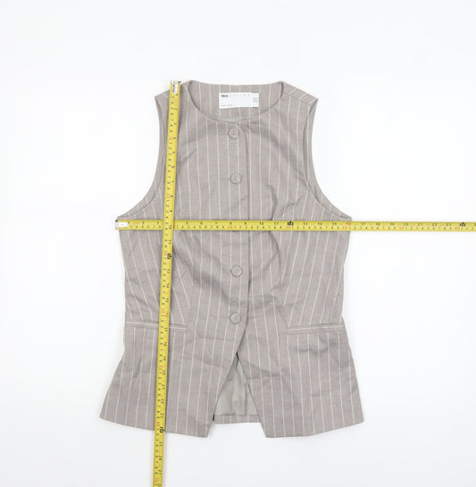 ASOS DESIGN Women’s Grey Pinstripe Waistcoat UK 8 Tailored Fit
