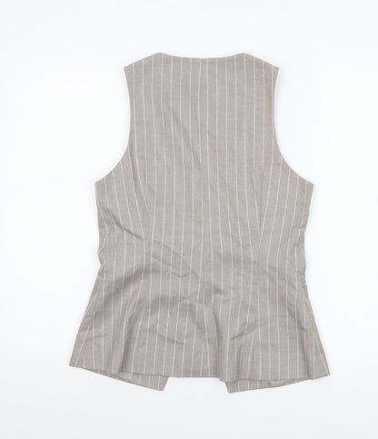 ASOS DESIGN Women’s Grey Pinstripe Waistcoat UK 8 Tailored Fit