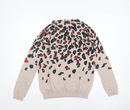 Wallis Women’s Beige Animal Print Pullover Jumper Size S