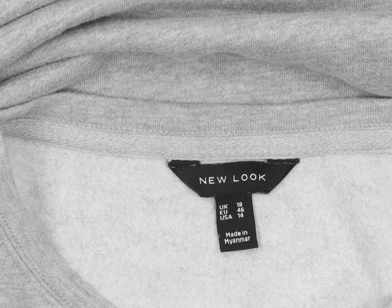 Womens UK Size 18 New Look Grey Pullover Sweatshirt