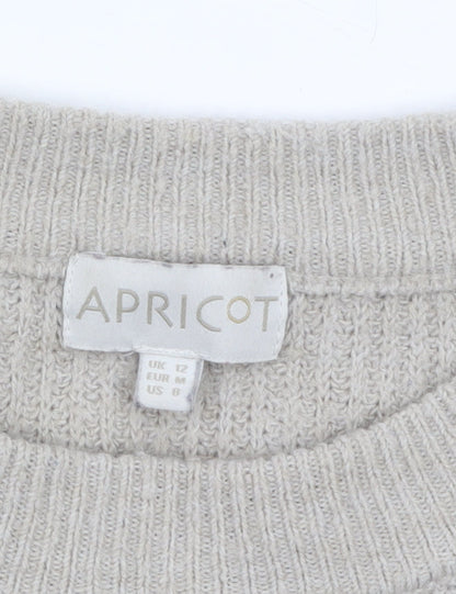 Womens UK Size 12 Apricot Beige Pullover Jumper