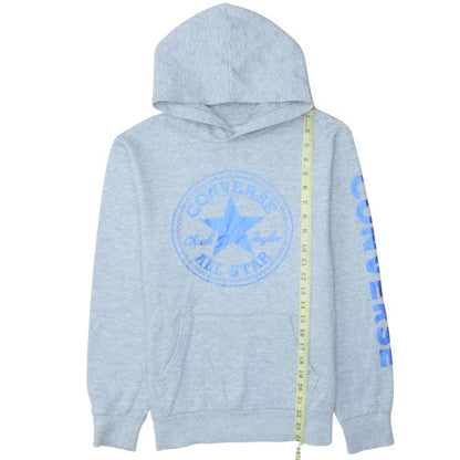Converse Boys Grey Pullover Hoodie L 12-13 Years Logo Fleece Sweatshirt
