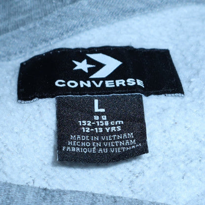 Converse Boys Grey Pullover Hoodie L 12-13 Years Logo Fleece Sweatshirt