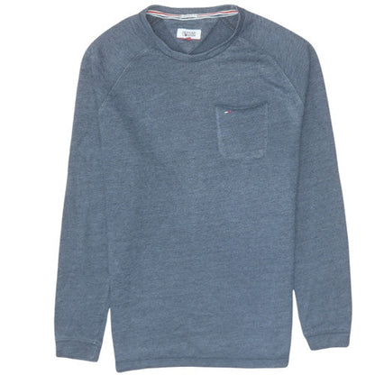 Mens UK Size L Tommy Hilfiger Blue Pullover Sweatshirt