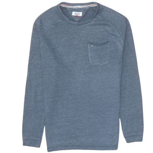 Mens UK Size L Tommy Hilfiger Blue Pullover Sweatshirt