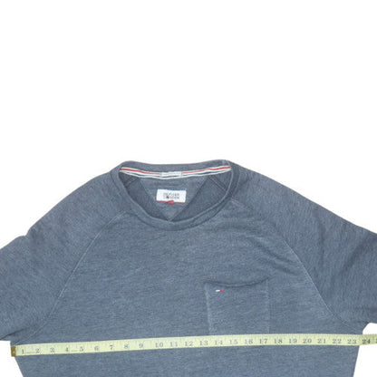Mens UK Size L Tommy Hilfiger Blue Pullover Sweatshirt