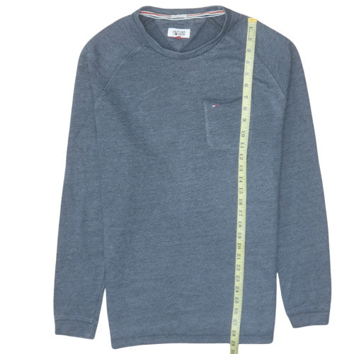 Mens UK Size L Tommy Hilfiger Blue Pullover Sweatshirt