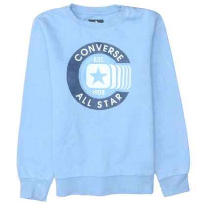 Converse Boys Blue Pullover Sweatshirt 12-13 Years Graphic Logo Crew Neck