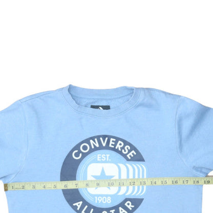 Converse Boys Blue Pullover Sweatshirt 12-13 Years Graphic Logo Crew Neck
