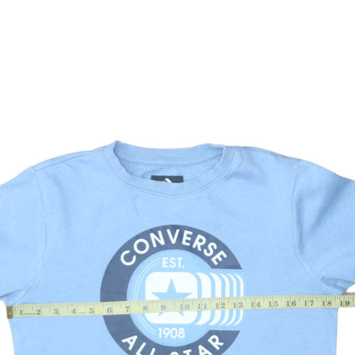 Converse Boys Blue Pullover Sweatshirt 12-13 Years Graphic Logo Crew Neck