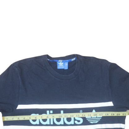 Adidas Men's Navy Blue Crew Neck Short Sleeve Graphic T-Shirt L