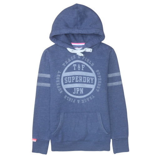 Womens UK Size M Superdry Blue Pullover Hoodie