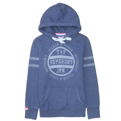 Womens UK Size M Superdry Blue Pullover Hoodie