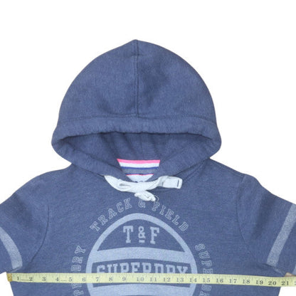Womens UK Size M Superdry Blue Pullover Hoodie
