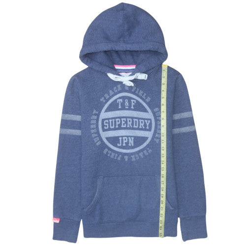 Womens UK Size M Superdry Blue Pullover Hoodie