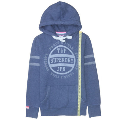 Womens UK Size M Superdry Blue Pullover Hoodie