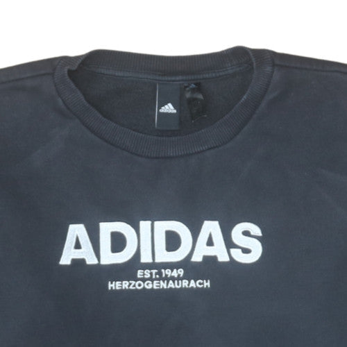 Mens UK Size M Adidas Black Pullover Sweatshirt