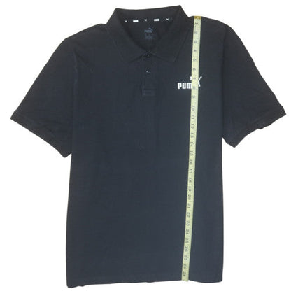 Puma Mens Black Cotton Polo Shirt Size L Regular Fit