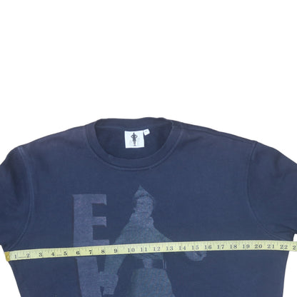 Back view of Cedarwood State unisex navy blue elf sweatshirt medium pullover christmas