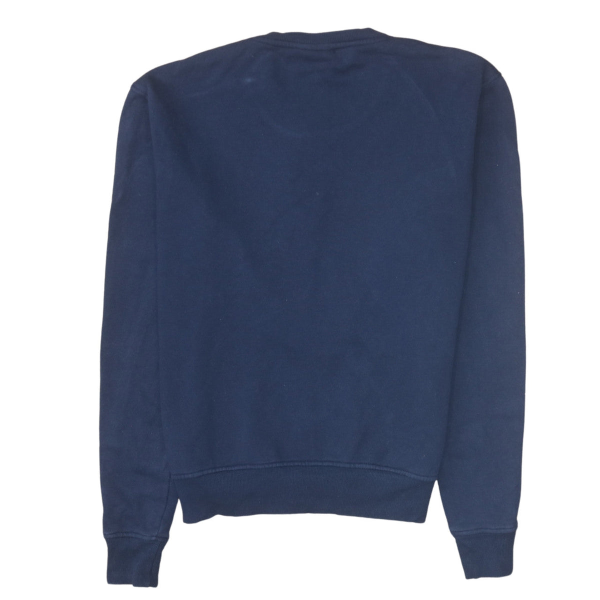 Brand and care label for Cedarwood State unisex navy blue elf sweatshirt medium pullover christmas