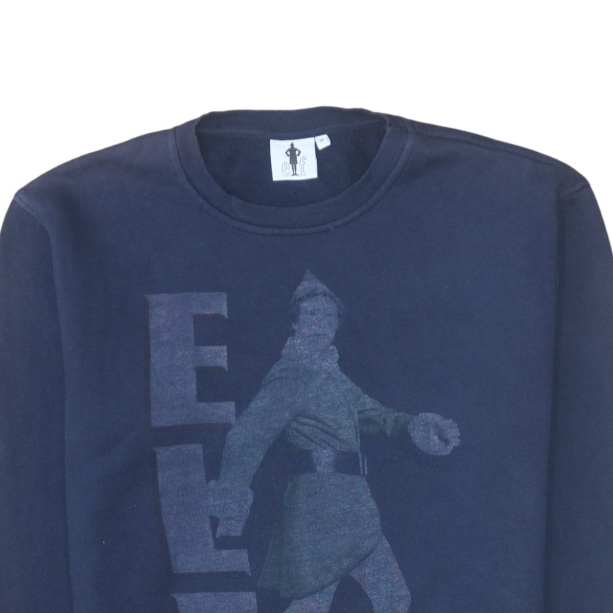 Additional view of Cedarwood State unisex navy blue elf sweatshirt medium pullover christmas