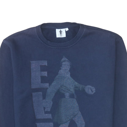Additional view of Cedarwood State unisex navy blue elf sweatshirt medium pullover christmas