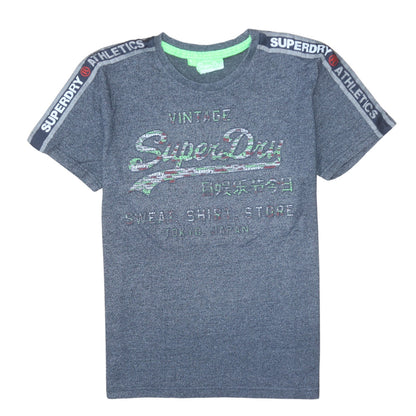Superdry Men's Blue Vintage Athletics Logo Cotton T-Shirt Size L