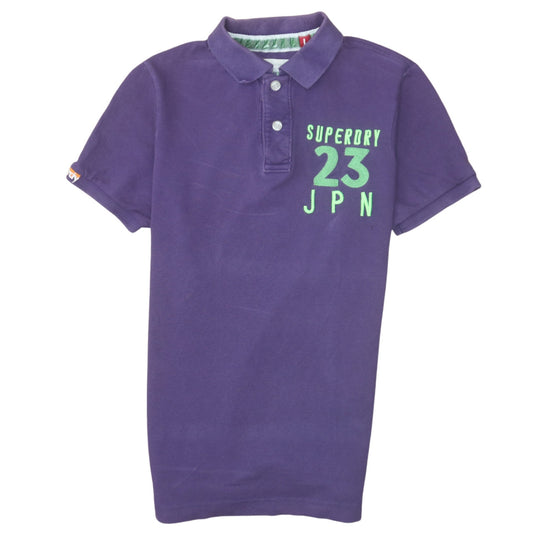 Superdry Men's Purple Embroidered Logo Polo Shirt Size M