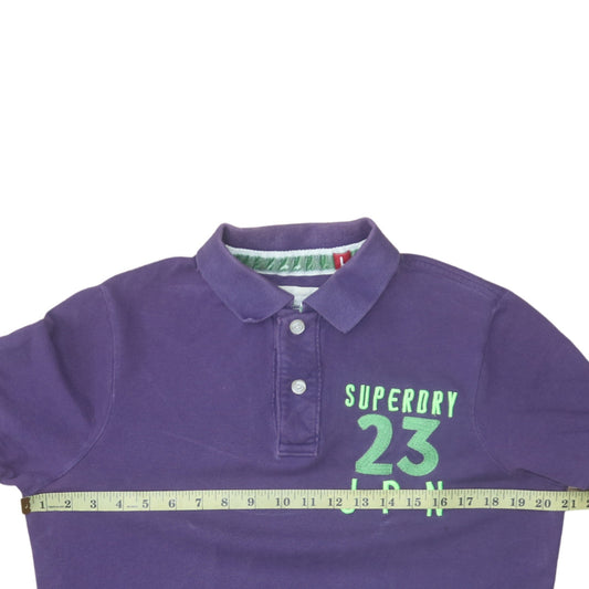 Superdry Men's Purple Embroidered Logo Polo Shirt Size M