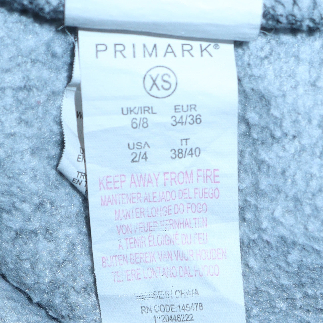 Womens UK Size XS Primark Grey Pullover Sweatshirt