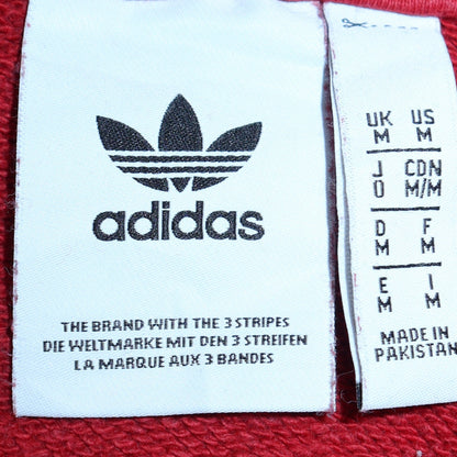 Mens UK Size M Adidas Red Pullover Hoodie