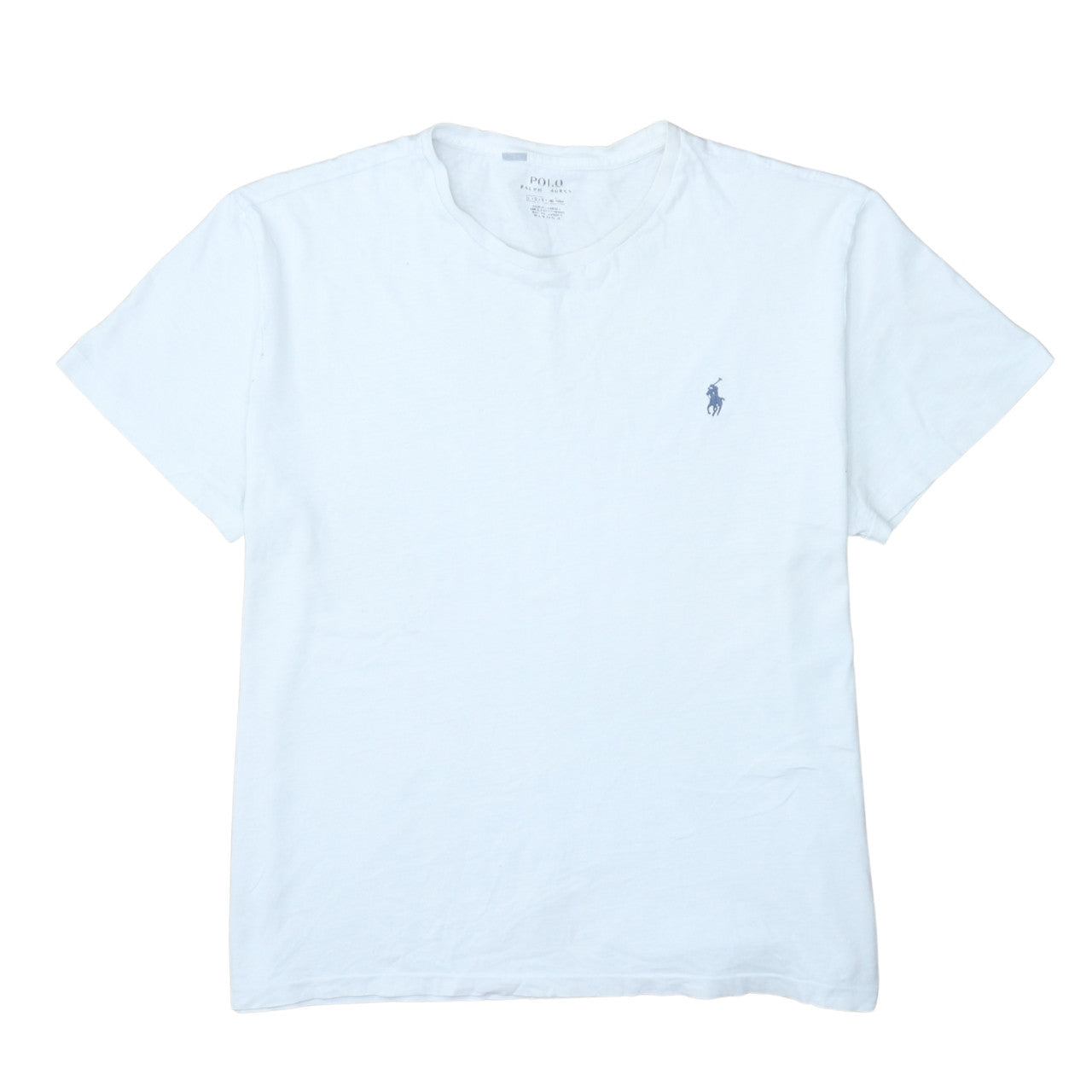Ralph Lauren Men's White Cotton Crew Neck Logo T-Shirt Size L