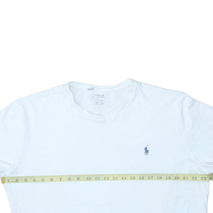Ralph Lauren Men's White Cotton Crew Neck Logo T-Shirt Size L