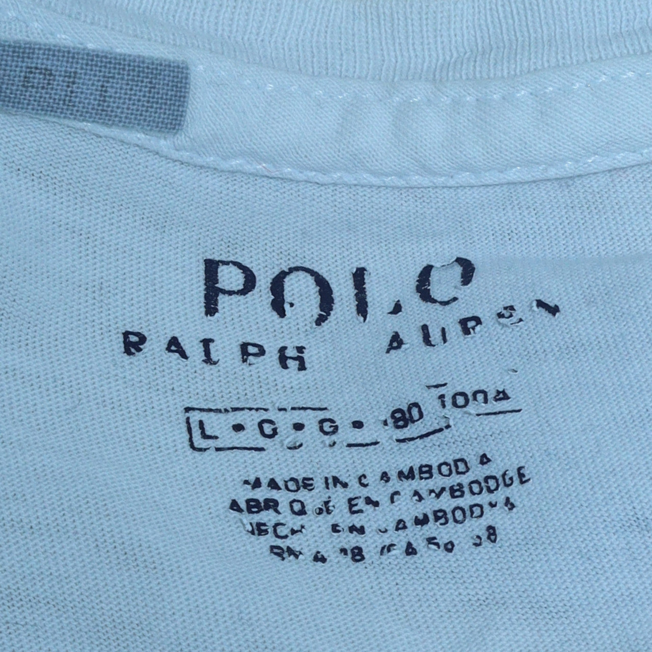 Ralph Lauren Men's White Cotton Crew Neck Logo T-Shirt Size L
