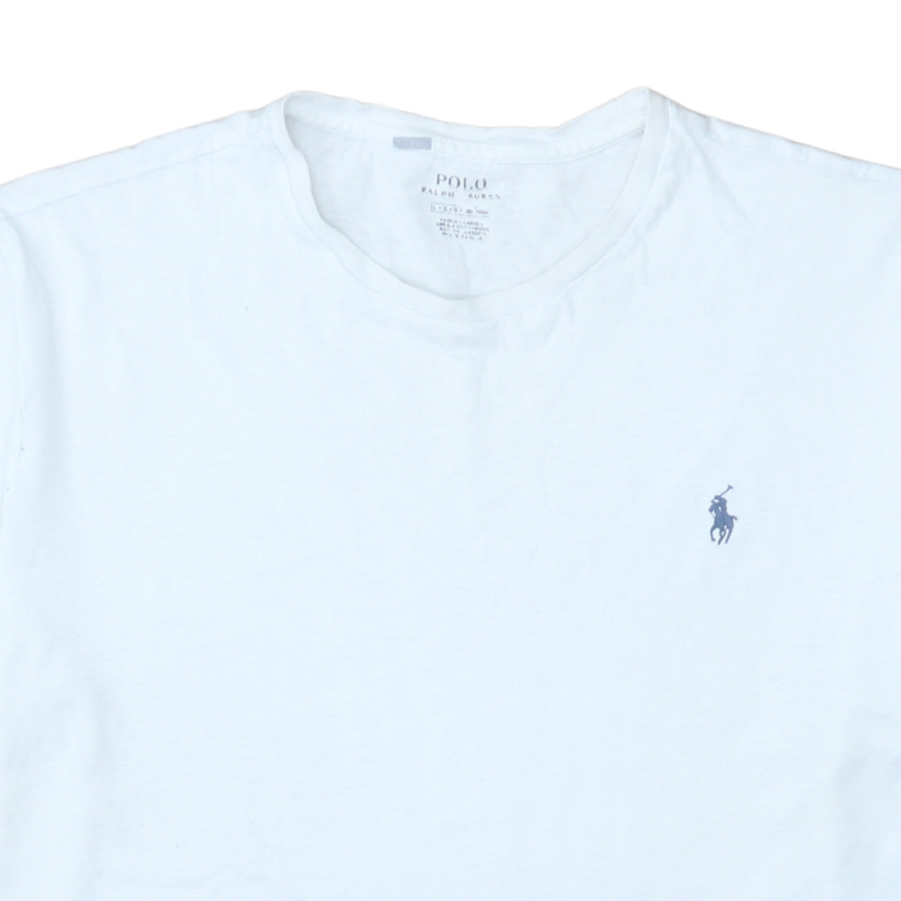 Ralph Lauren Men's White Cotton Crew Neck Logo T-Shirt Size L