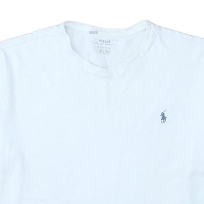 Ralph Lauren Men's White Cotton Crew Neck Logo T-Shirt Size L